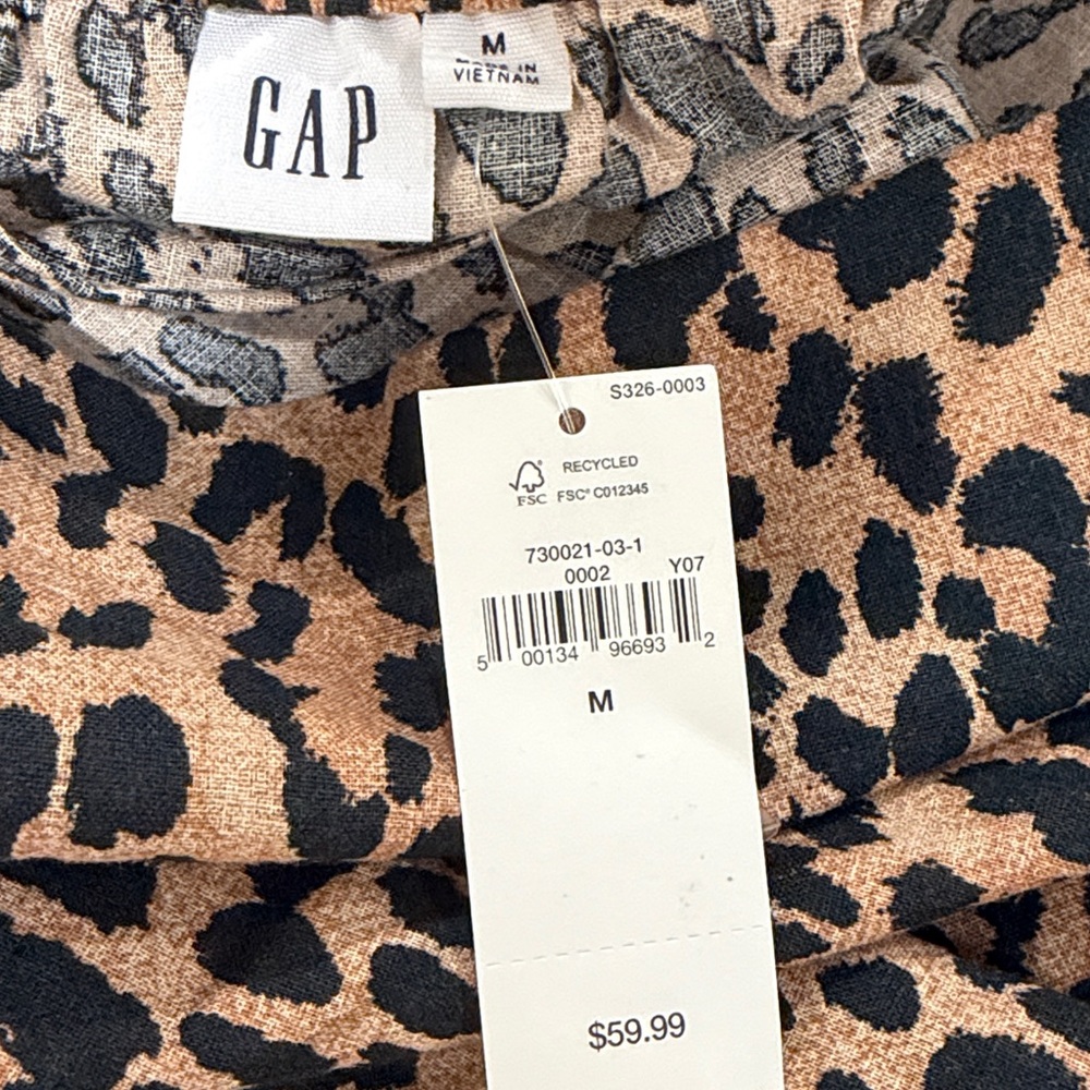 GAP Leopard Linen-Blend Maxi Slip Skirt/NWT/M - Picture 12 of 15